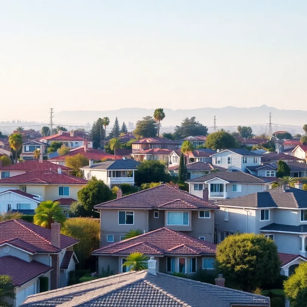 A beautiful San Diego neighborhood with various homes.