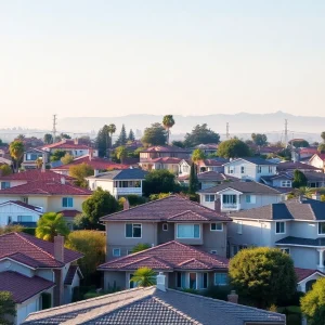 A beautiful San Diego neighborhood with various homes.