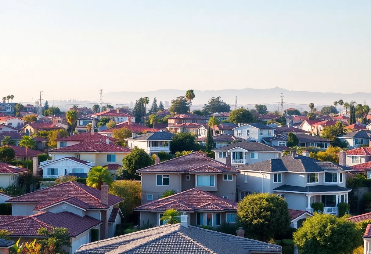 A beautiful San Diego neighborhood with various homes.