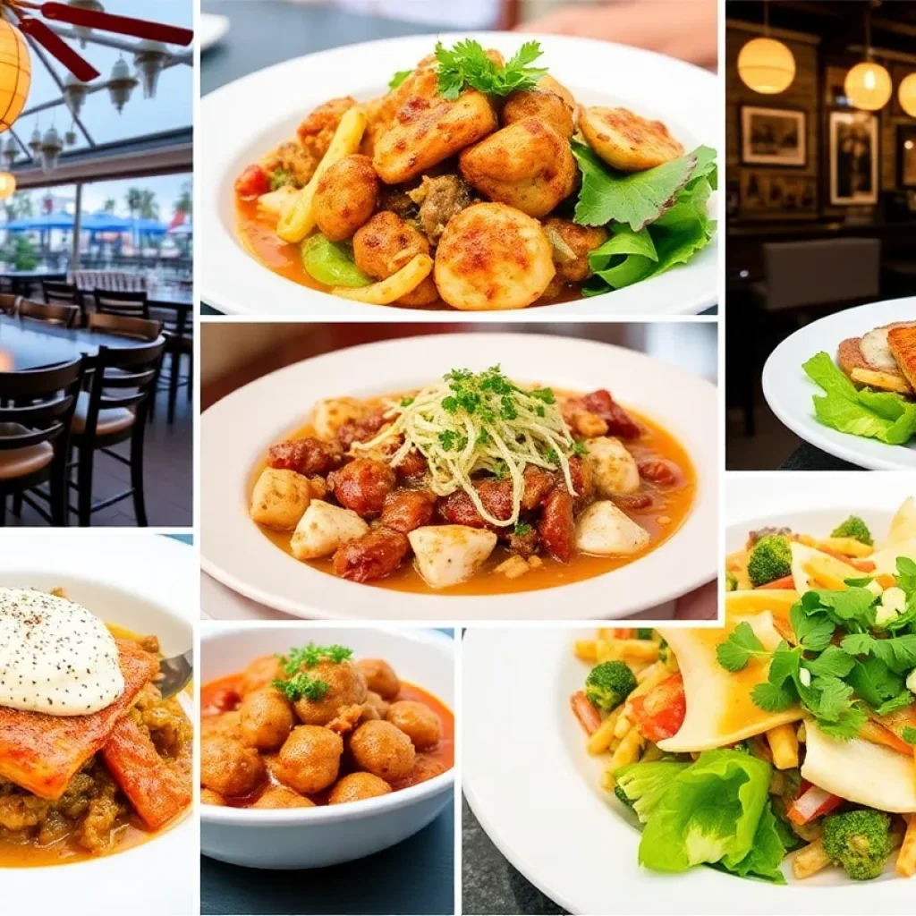 A variety of food dishes showcasing San Diego's culinary scene during Comic-Con.