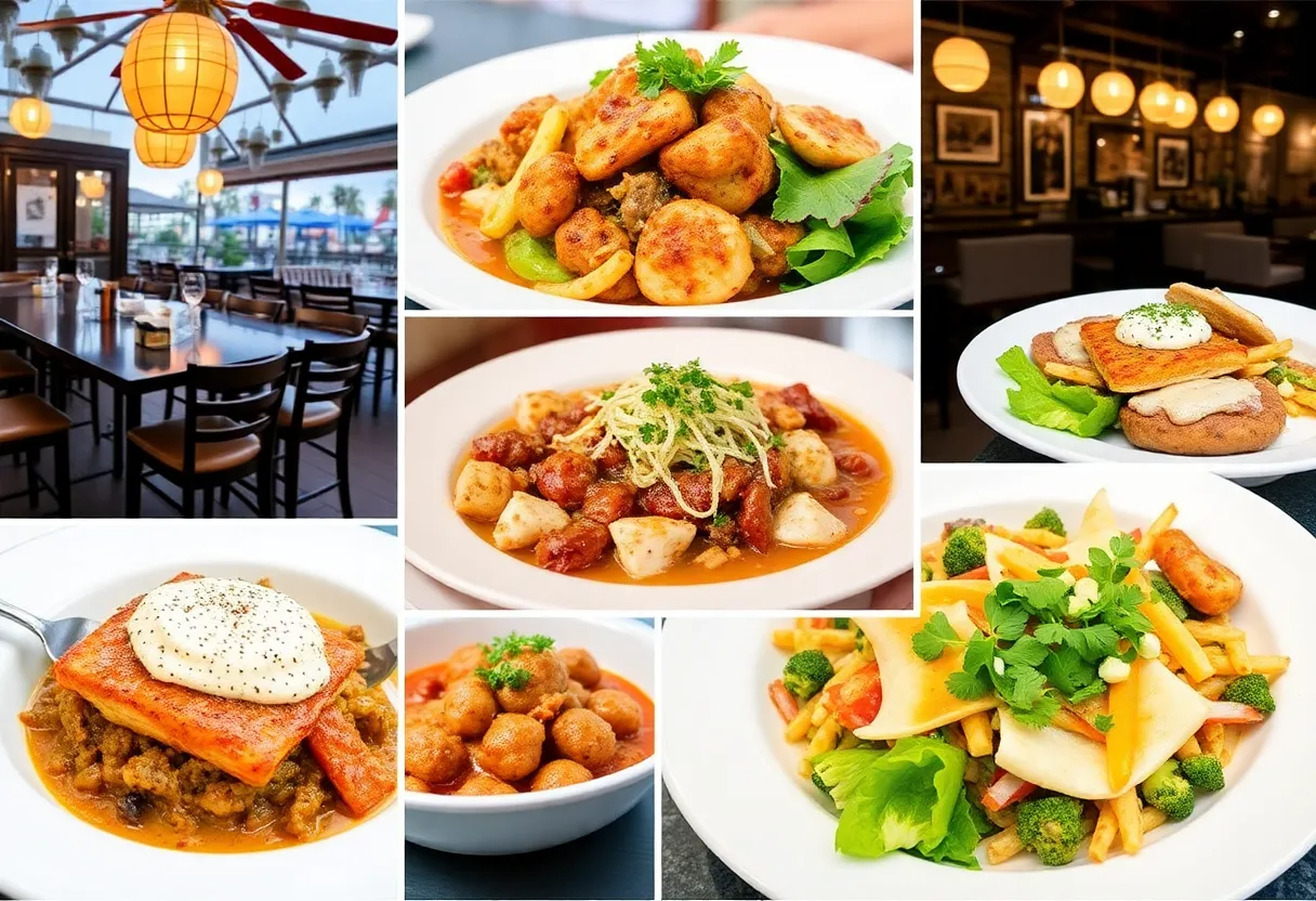 A variety of food dishes showcasing San Diego's culinary scene during Comic-Con.