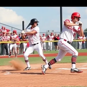 USD baseball players celebrating their championship victory