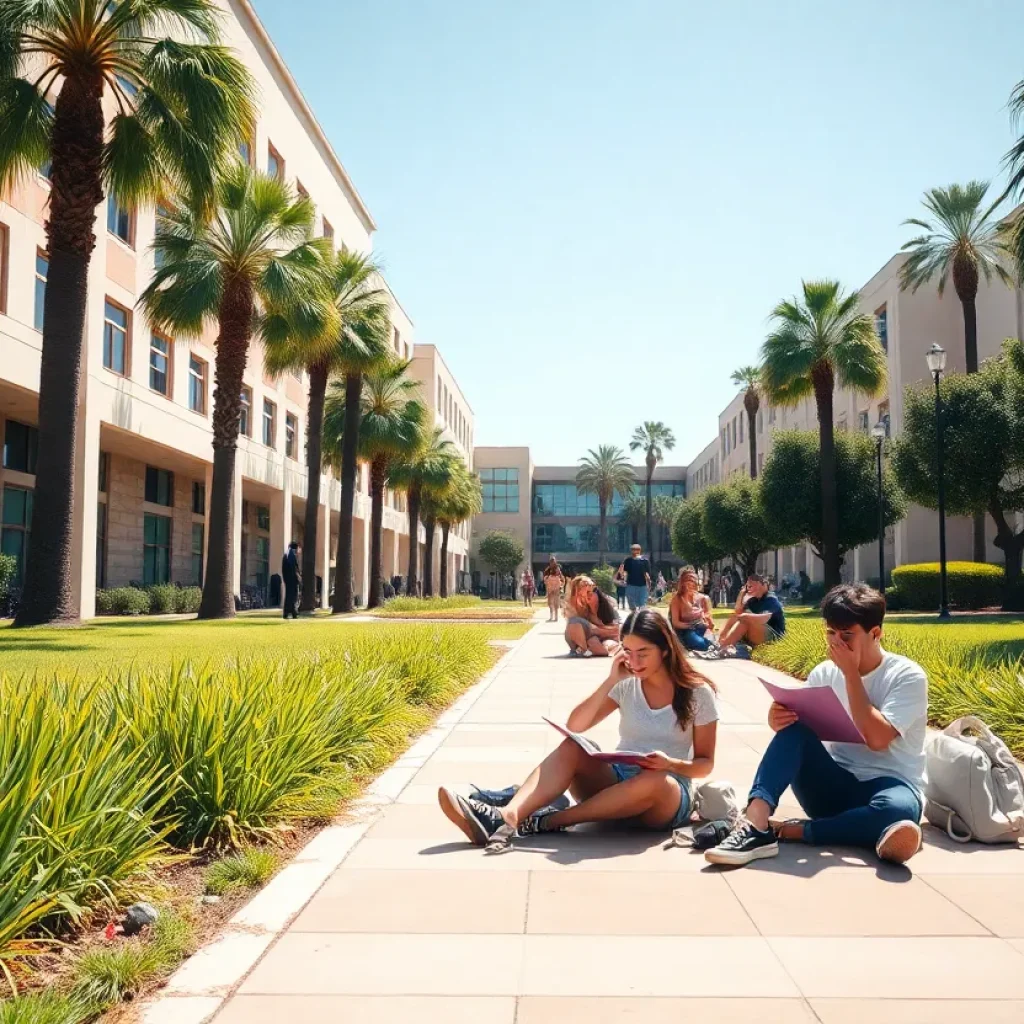 Students studying at University of San Diego during the pandemic
