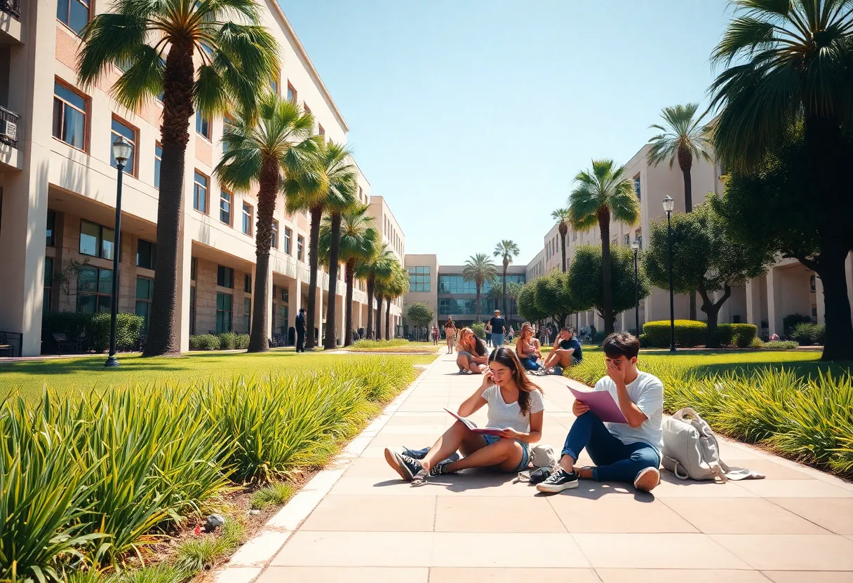 Students studying at University of San Diego during the pandemic