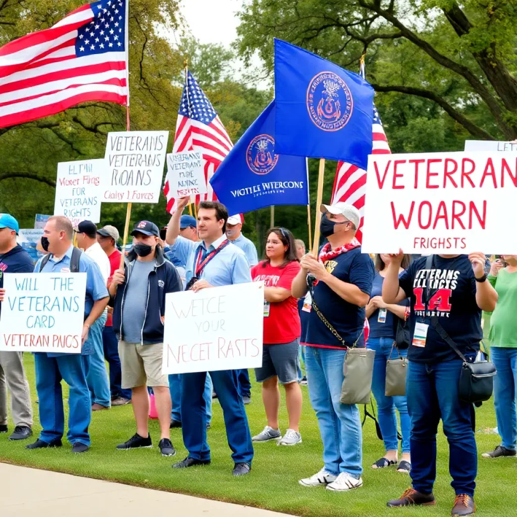 Group of veterans rallying for Veterans Affairs in Coronado