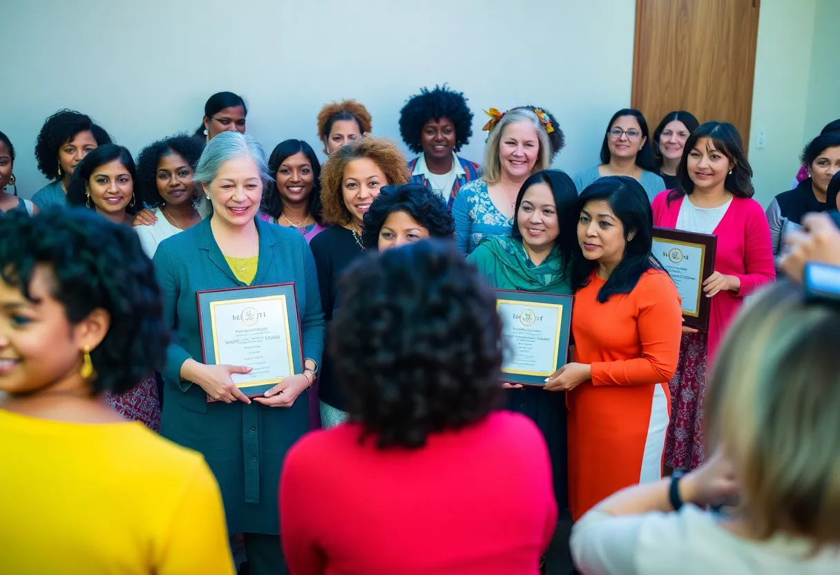 A group of women celebrating an award occasion in Coronado