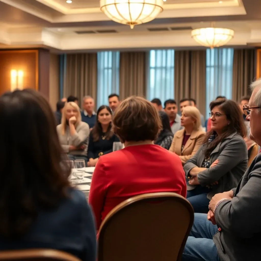 A diverse group of individuals attending a kindness seminar.