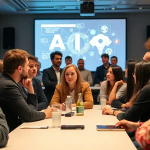 Community members participating in an AI discussion at Coronado Roundtable
