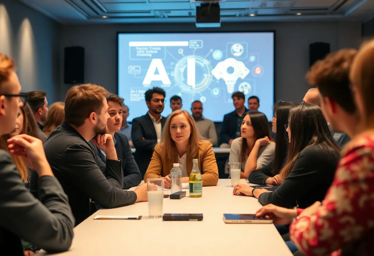 Community members participating in an AI discussion at Coronado Roundtable
