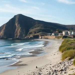 View of Coronado beach affected by Tijuana River pollution