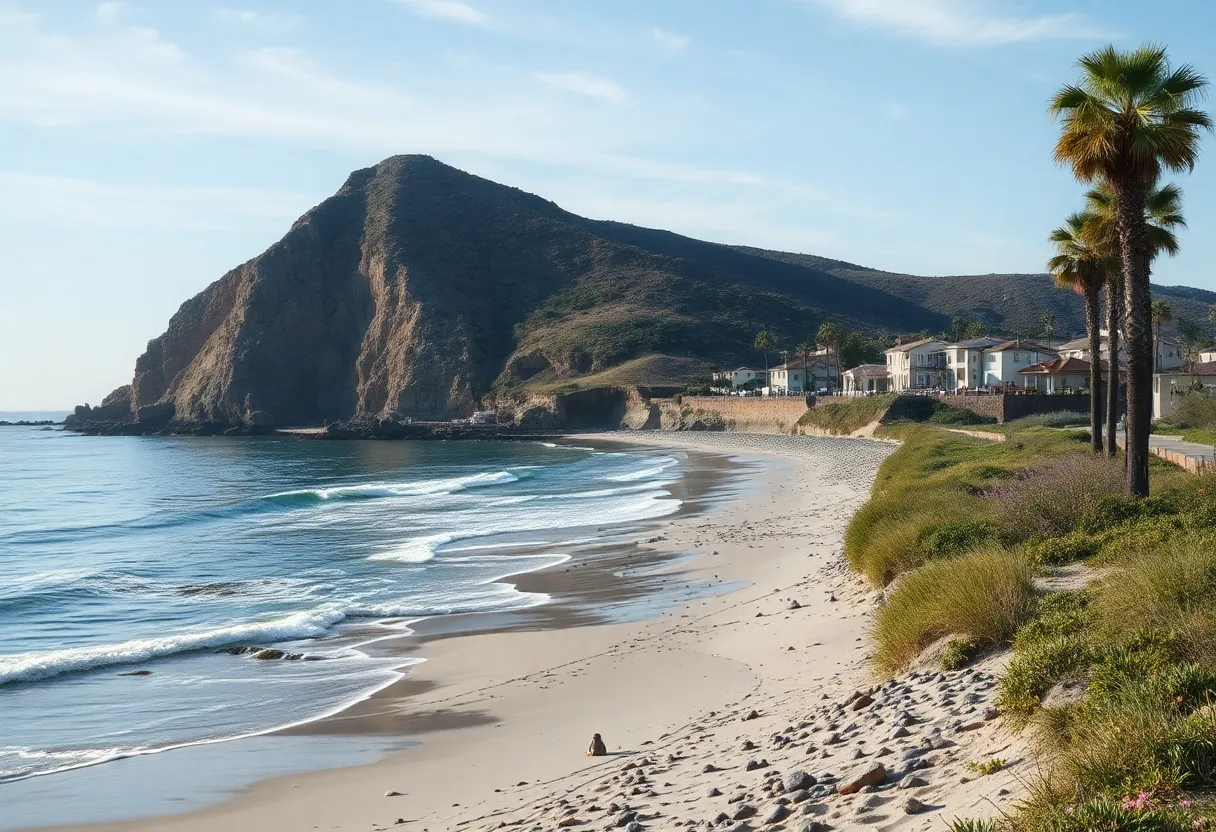 View of Coronado beach affected by Tijuana River pollution