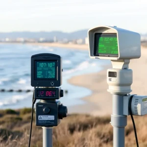 Air quality monitor on Coronado beach