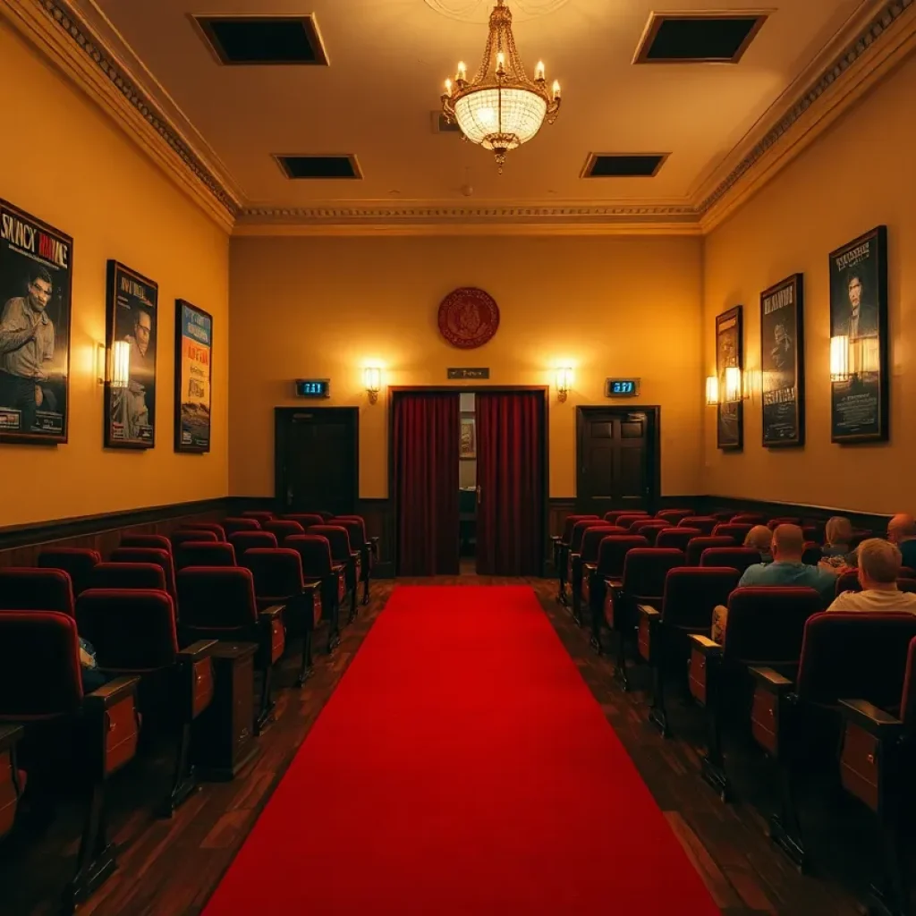 Vintage theater hosting classic film screening