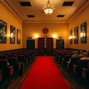 Vintage theater hosting classic film screening