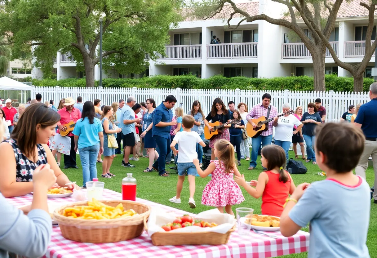 Families enjoying a picnic at the Coronado Library