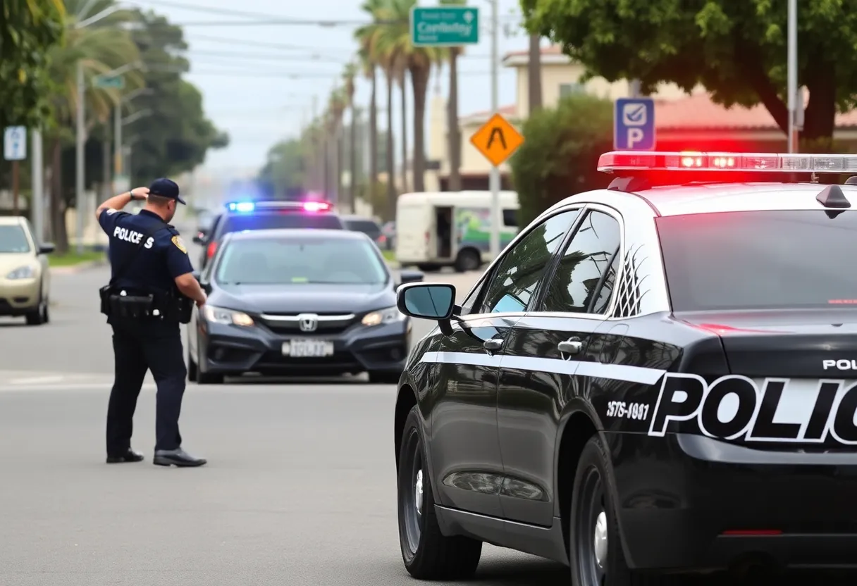 Police officers in Coronado discussing crime incidents