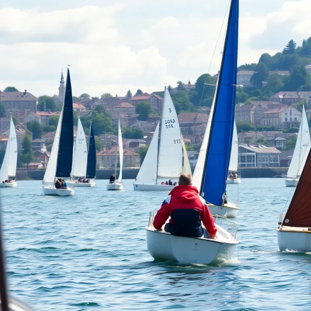 Sailboats competing in Coronado waters