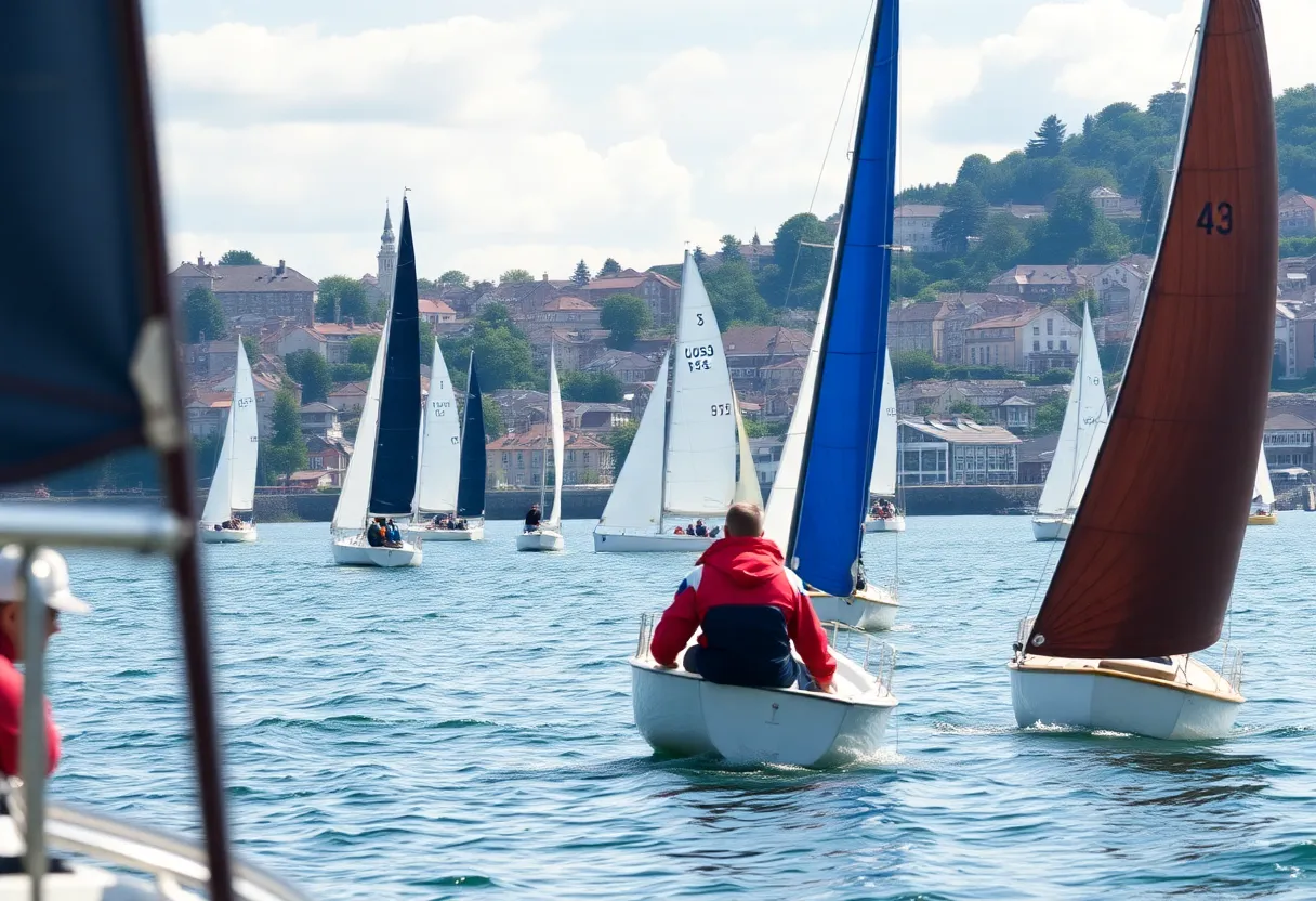 Sailboats competing in Coronado waters