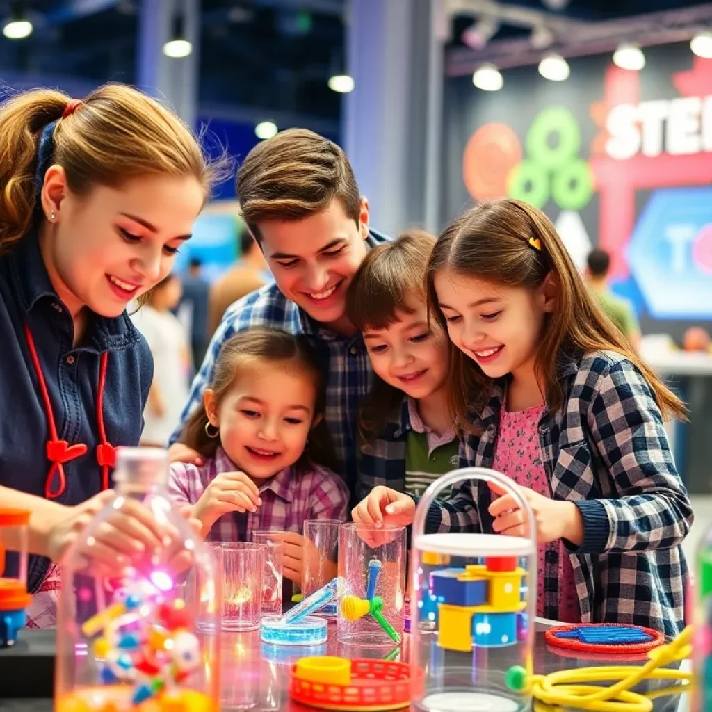 Family enjoying an interactive STEM show in Coronado