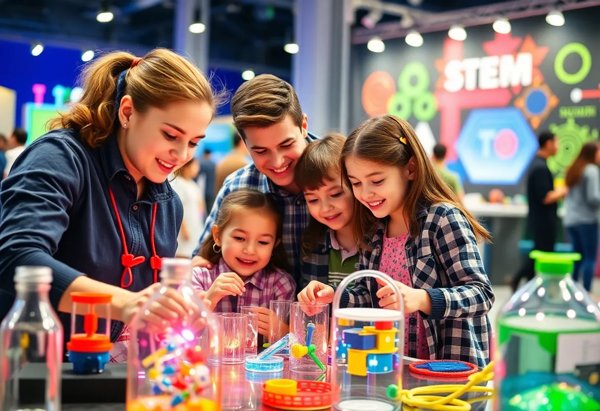 Family enjoying an interactive STEM show in Coronado