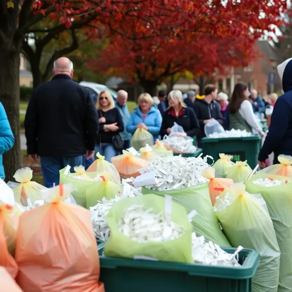 Residents participating in the Coronado Woman's Club shredding event.