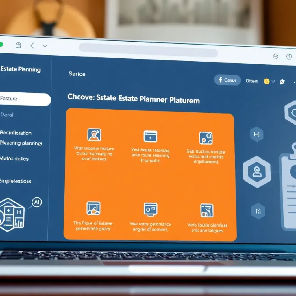 Digital interface of EstateOS, an innovative estate planning platform.