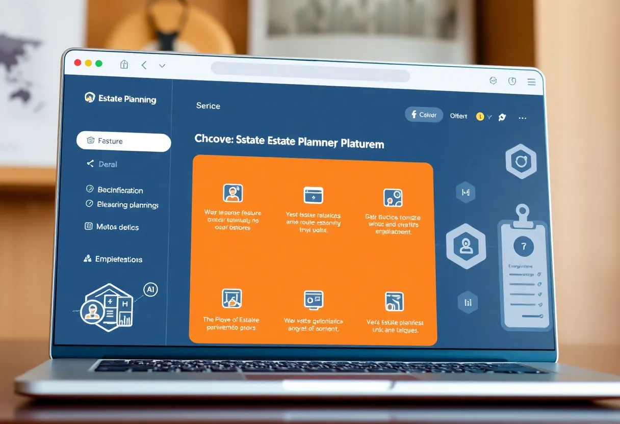 Digital interface of EstateOS, an innovative estate planning platform.