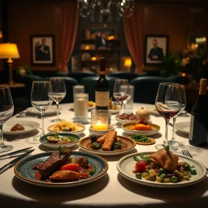 Elegant dining experience at Fork n' Film with gourmet dishes