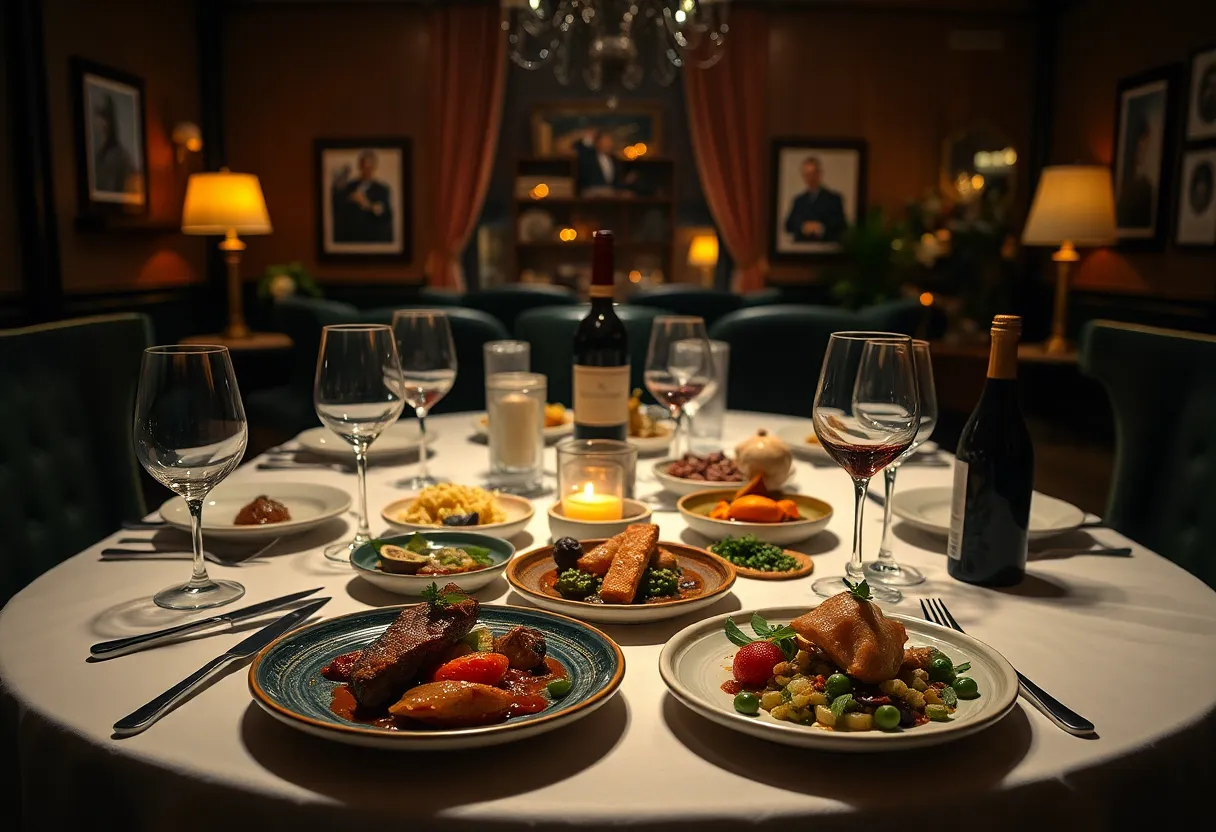 Elegant dining experience at Fork n' Film with gourmet dishes