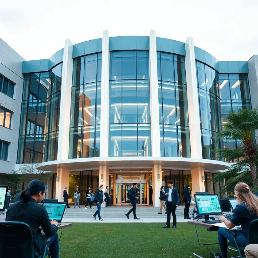 Students at George Mason University engaged in computing activities