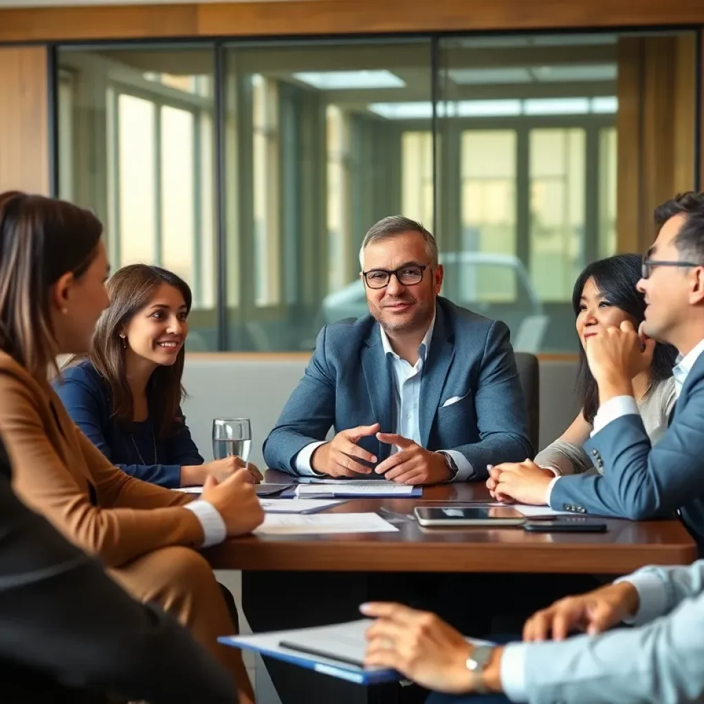 Business professionals in a meeting at Lincoln Club