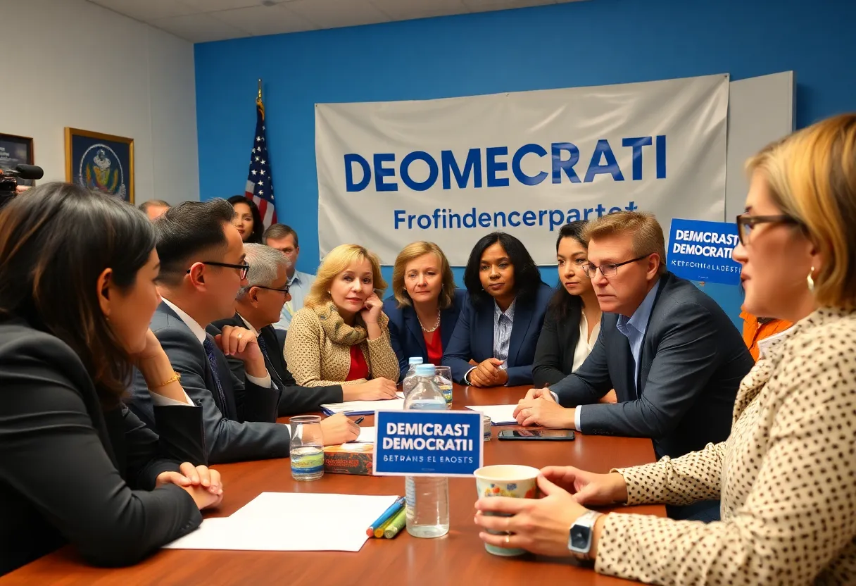 Members of the San Diego Democratic Party at a meeting