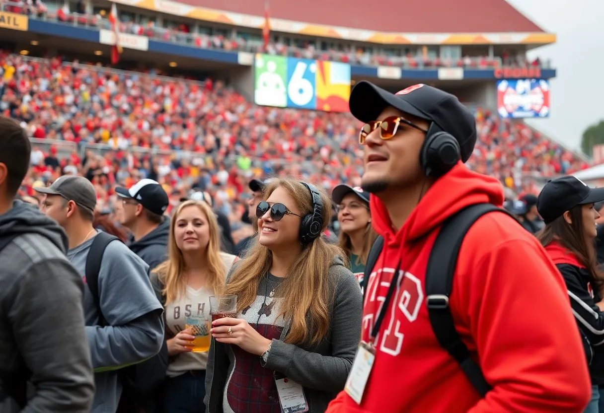Fans enjoying activities at SDSU Fan Fest
