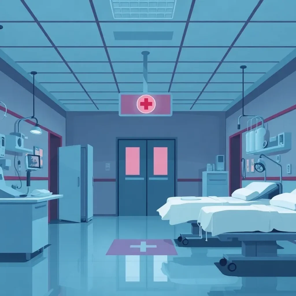 Visual depiction of a healthcare facility amidst economic changes