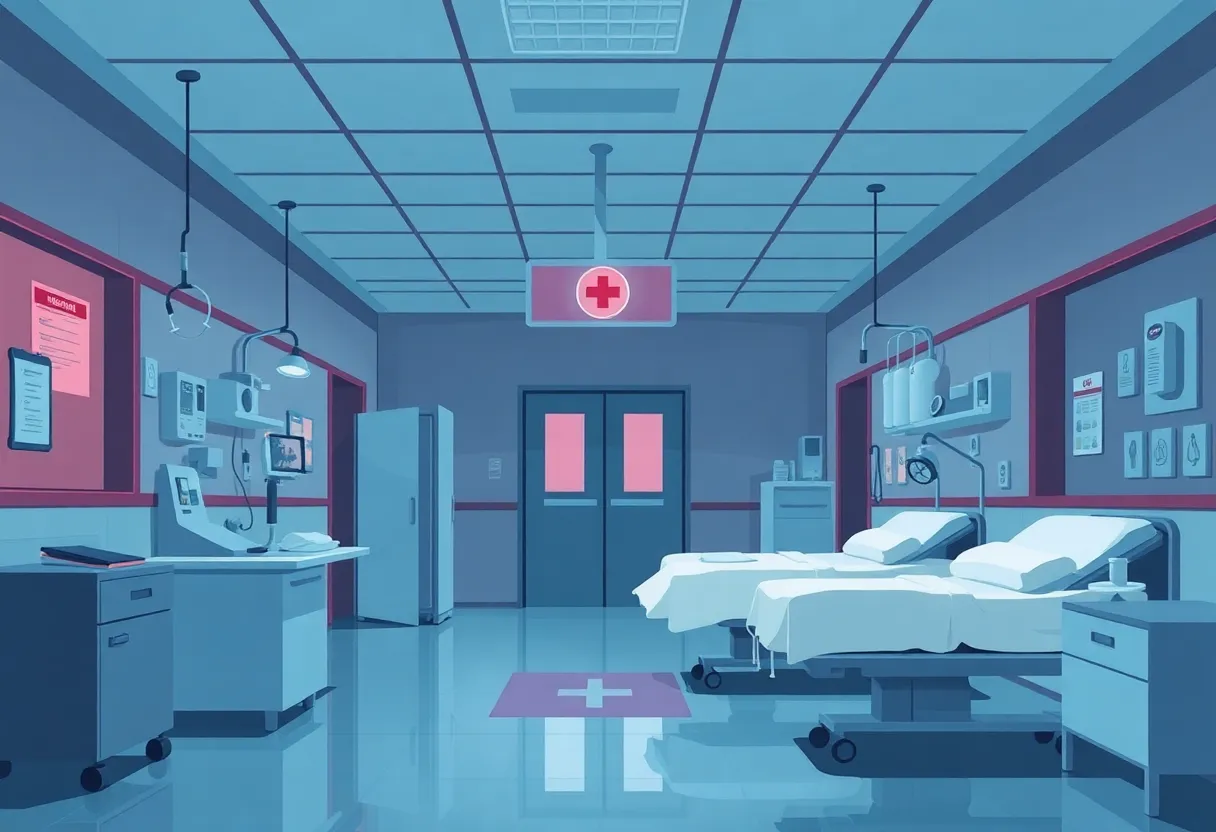 Visual depiction of a healthcare facility amidst economic changes