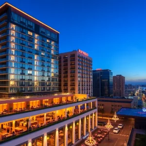 Rendering of the Hyatt hotel complex in downtown San Diego