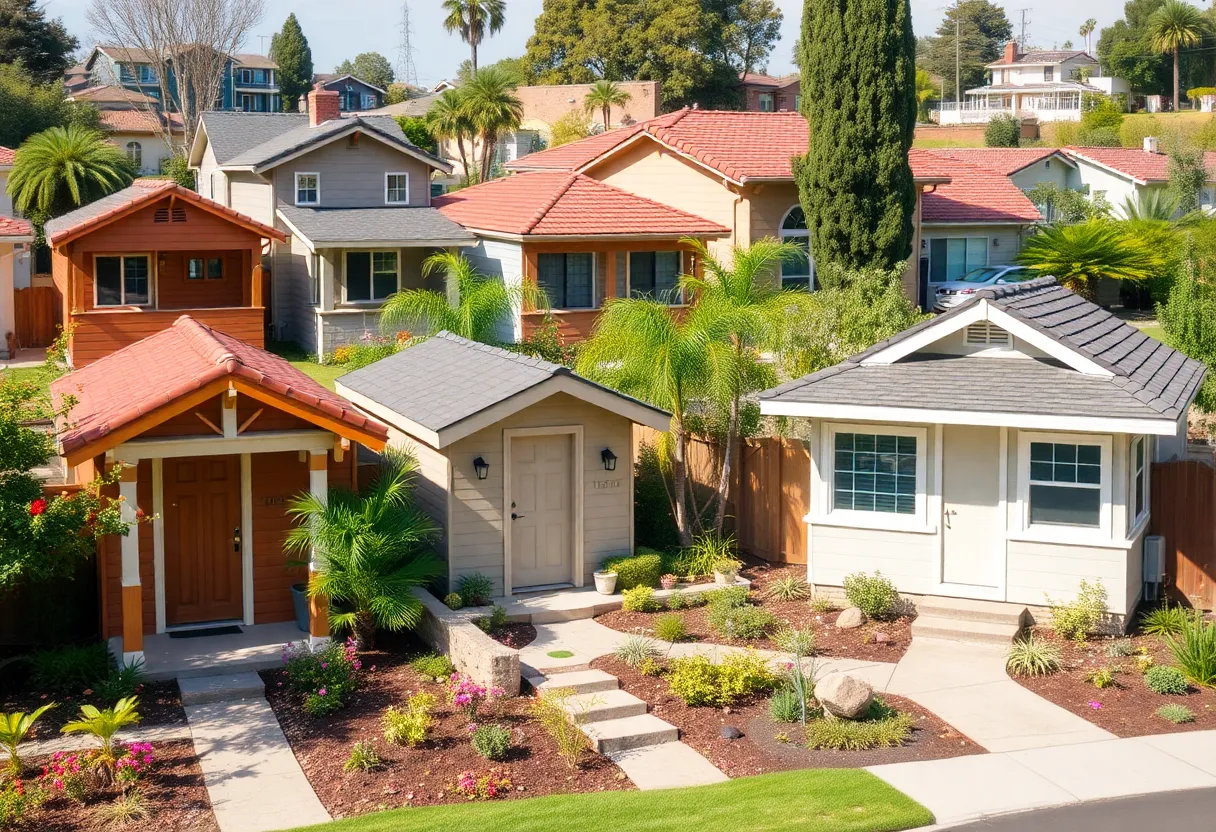 View of accessory dwelling units in a California neighborhood