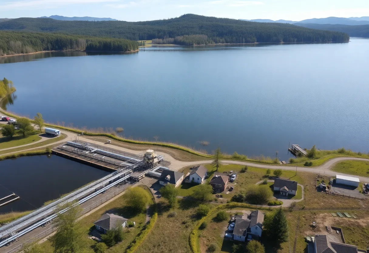 Scenic view of Bass Lake representing water service improvements.