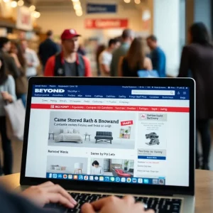 Online shopping interface of Bed Bath & Beyond with home goods