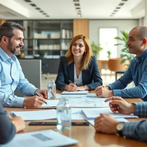 A business development meeting focused on water services in Southern California