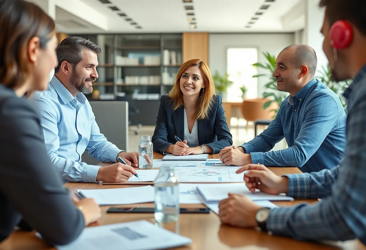 A business development meeting focused on water services in Southern California