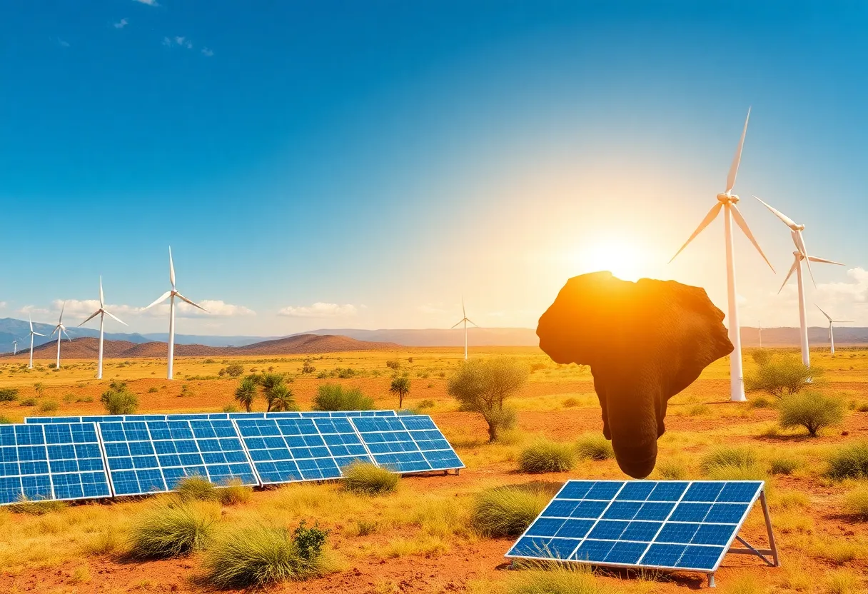 Renewable energy landscape representing California and Africa climate collaboration