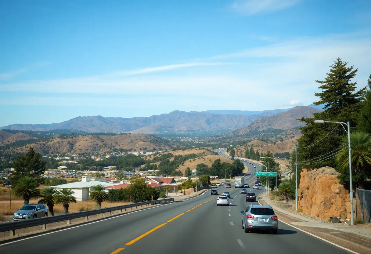 Scenic view of California highways with diverse landscapes