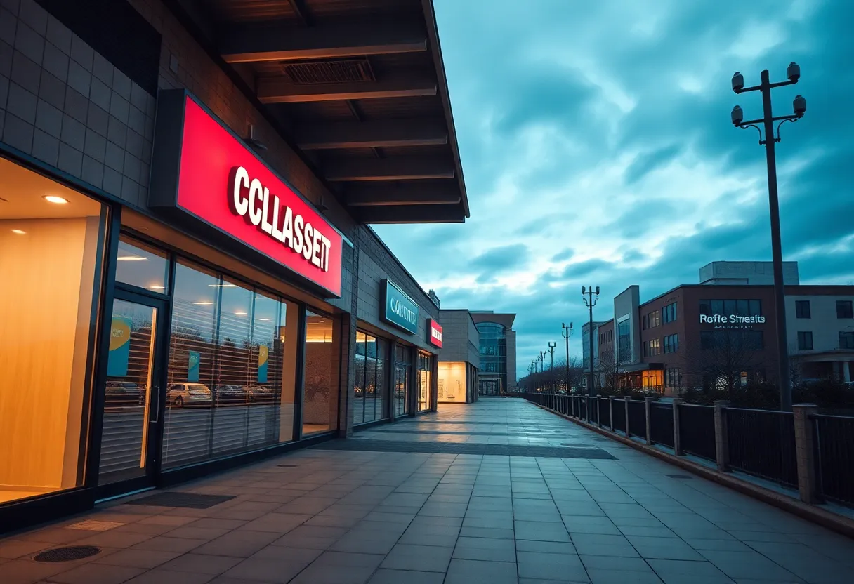 Empty Californian retail stores and office buildings showcasing financial difficulties.