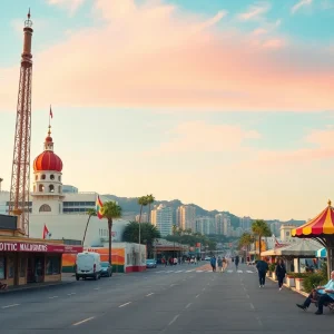 Illustration of empty tourist attractions in California