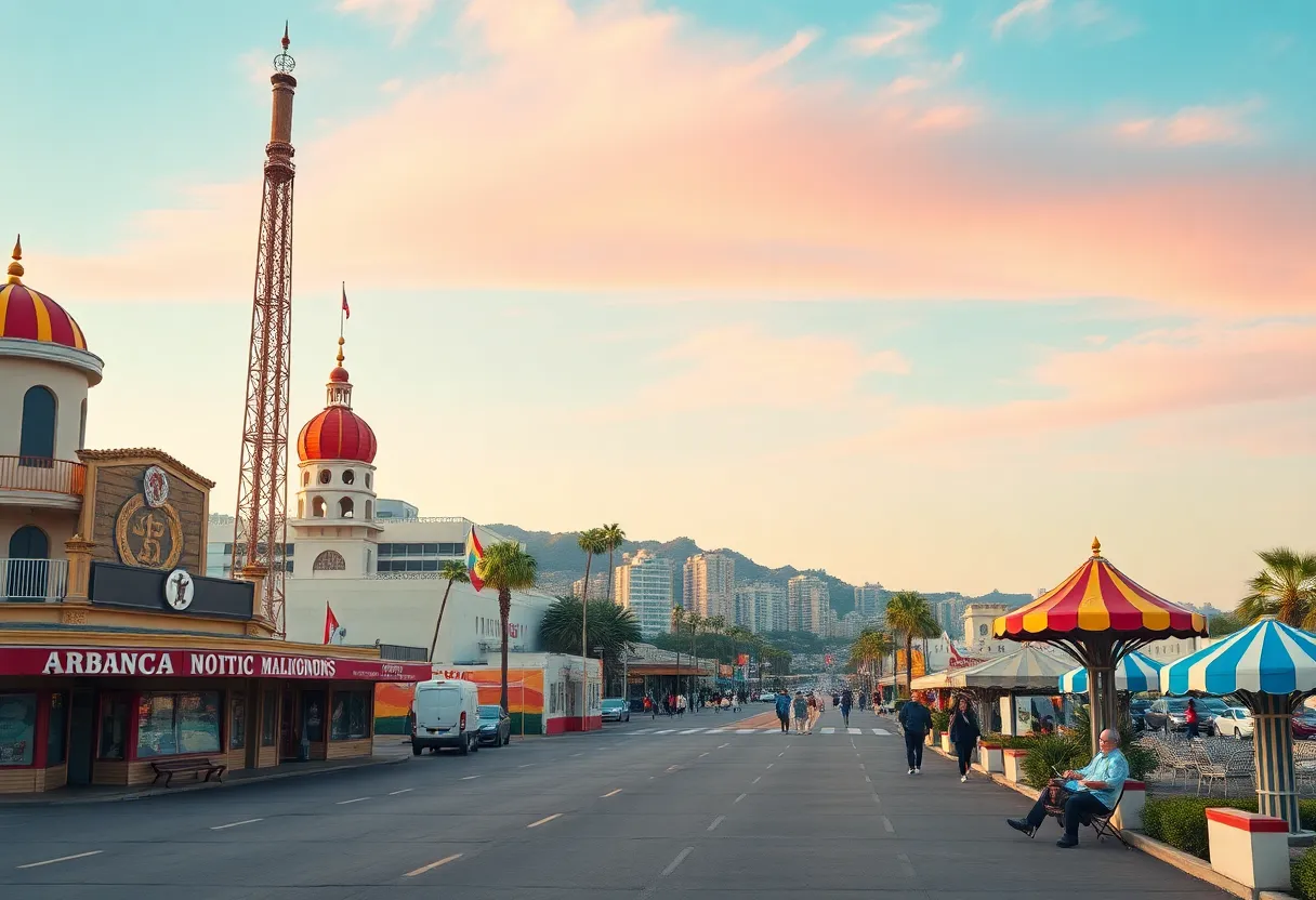Illustration of empty tourist attractions in California