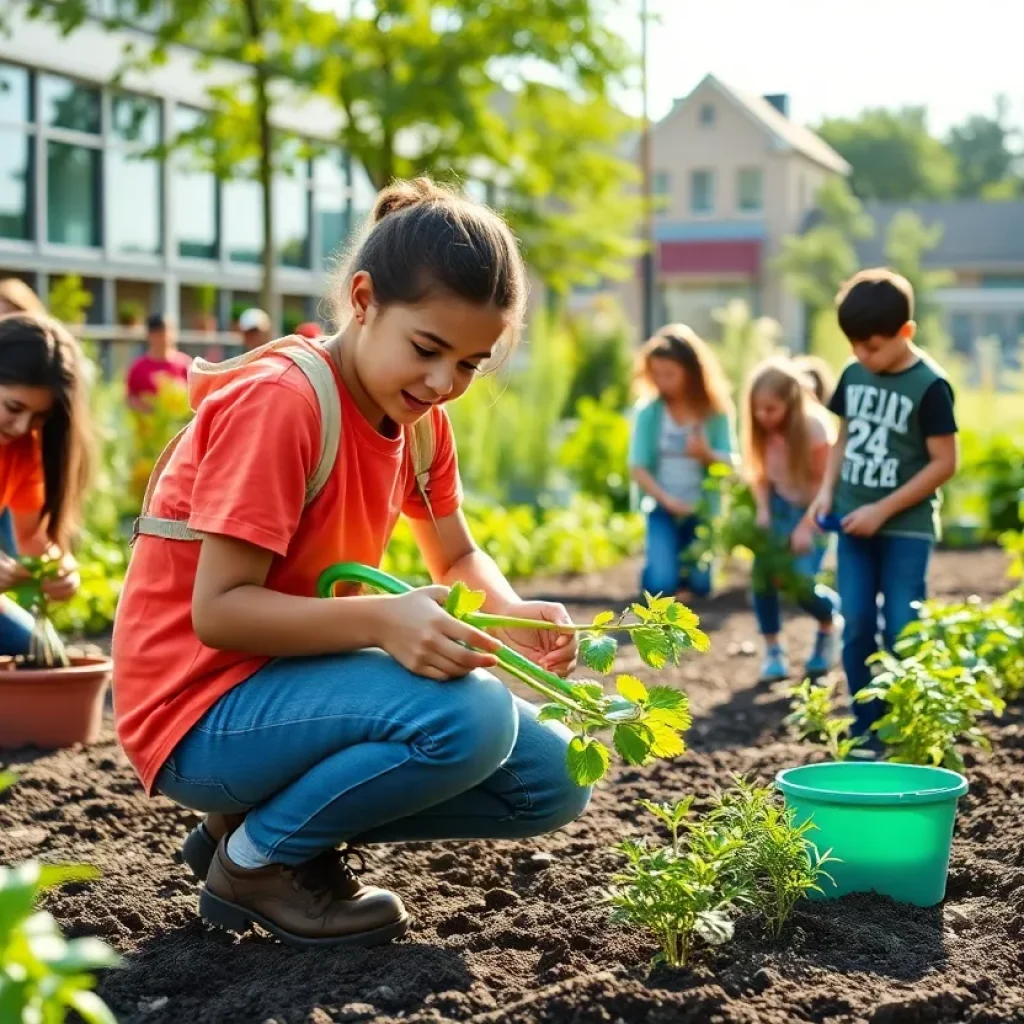 Students participating in environmental activities at Coronado High School