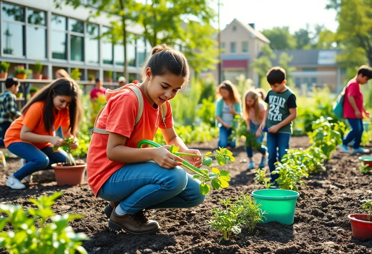 Students participating in environmental activities at Coronado High School
