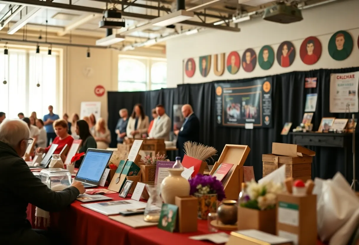 A vibrant online auction showcasing various items for charity.