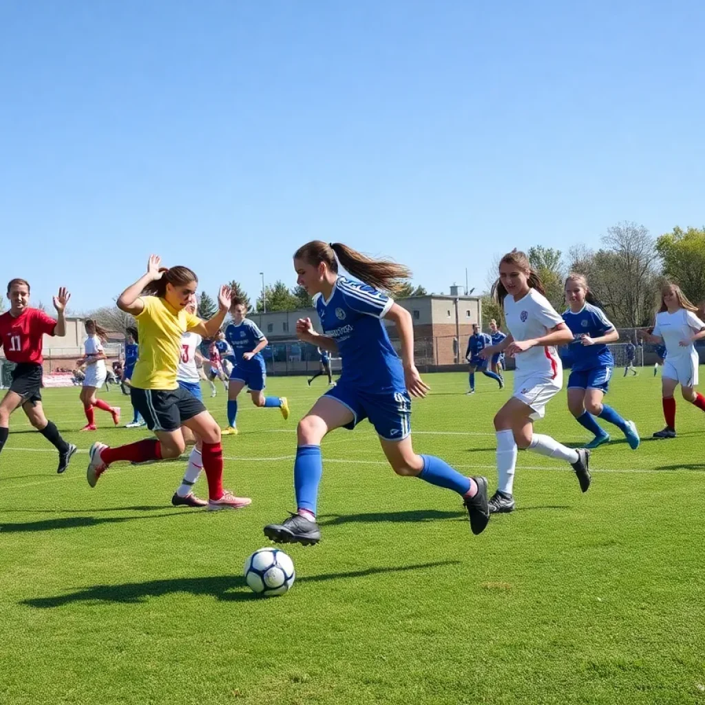 Coronado High School soccer players competing on the field